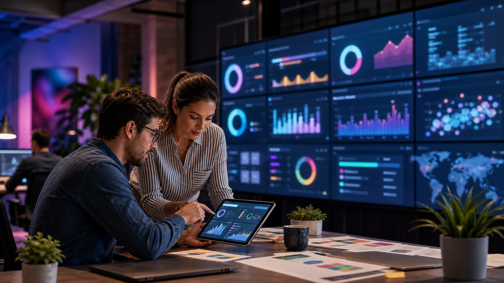 Ultra-photorealistic featured image for AI Marketing Dashboards and Visualization Tools