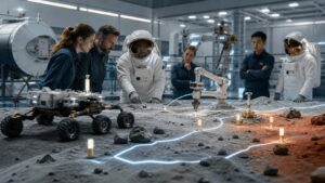 AI-themed editorial hero image for How AI Is Helping Humans Return to the Moon and Prepare for Mars