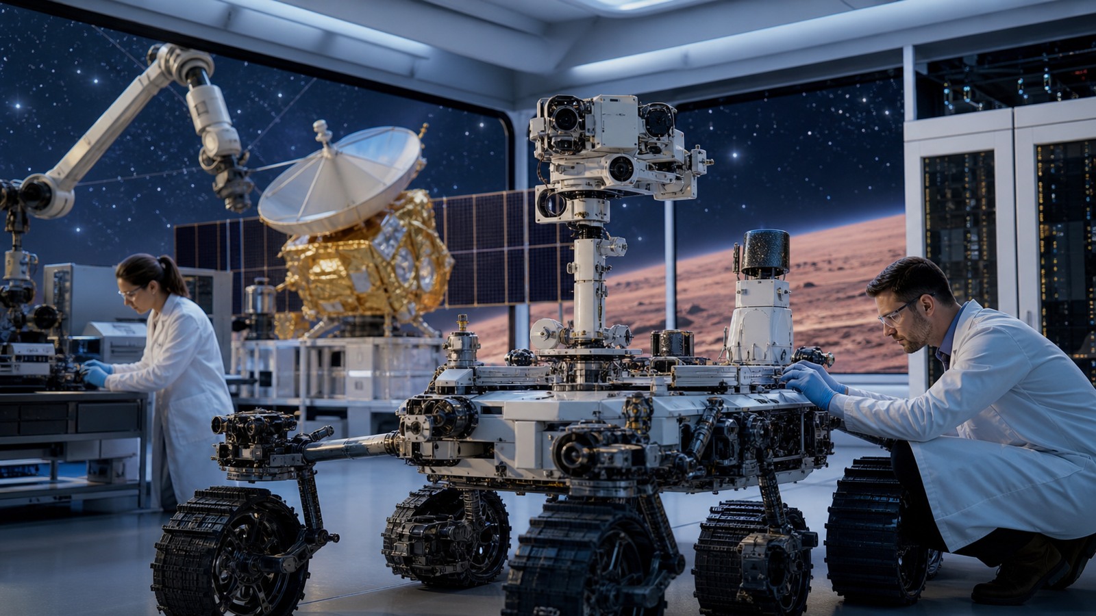 AI-themed editorial hero image for AI in Space Exploration: How Artificial Intelligence Is Transforming the Final Frontier